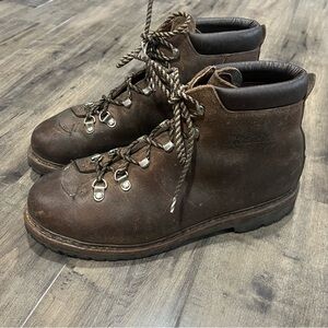 Raichle Brown Leather Hiking Mountaineering Boots. Made In Switzerland. Vtg